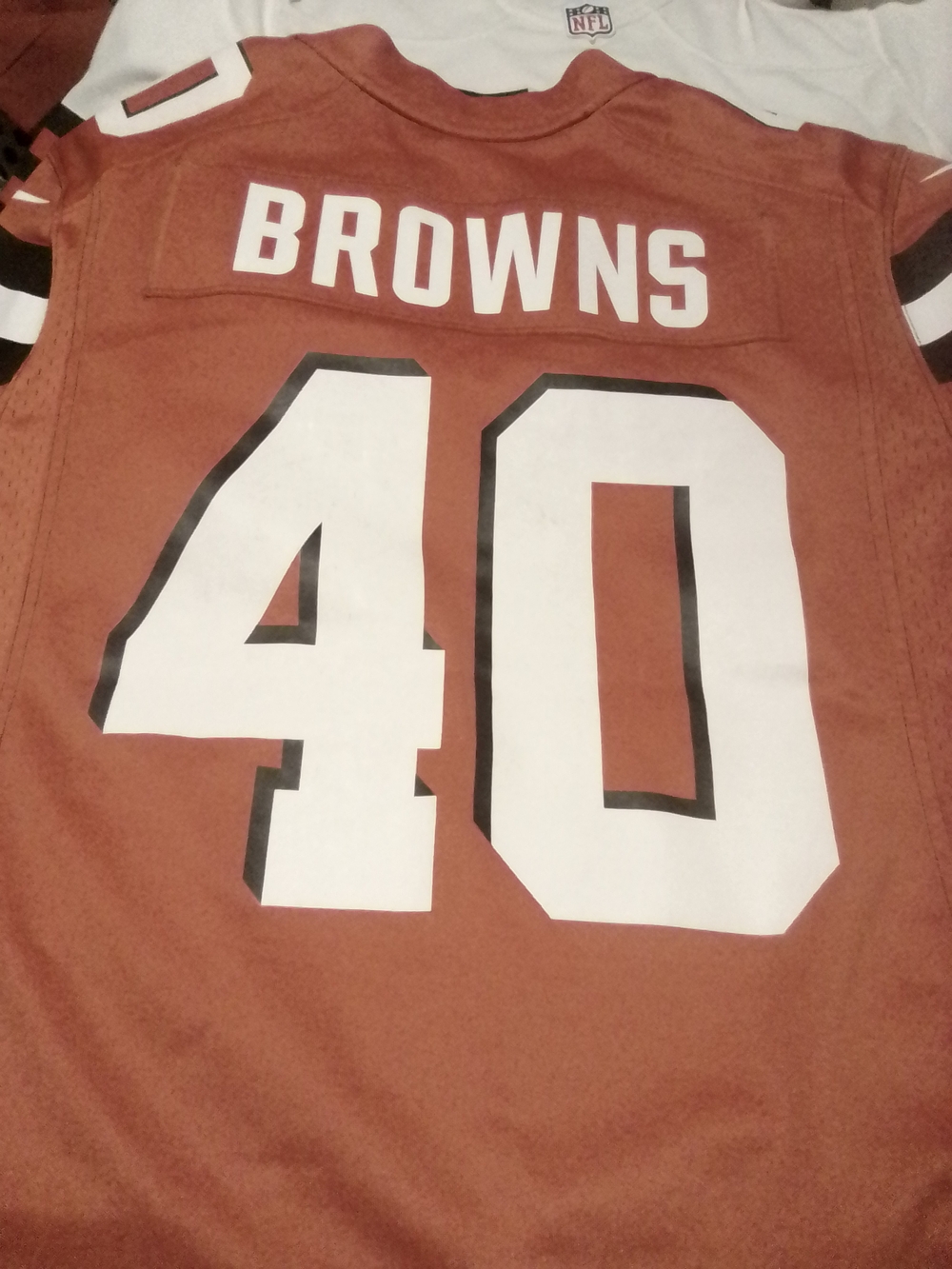 NFL Browns #40 Men's Jersey in Brown and White
